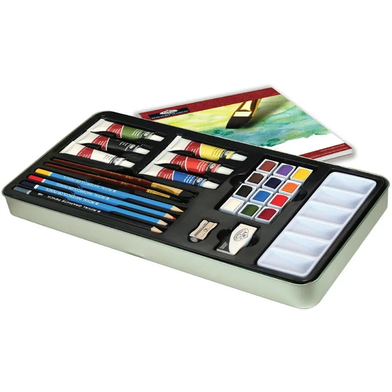 ROYAL BRUSH - Watercolor Painting Art Tin Set (Set de Acuarela con Caja)