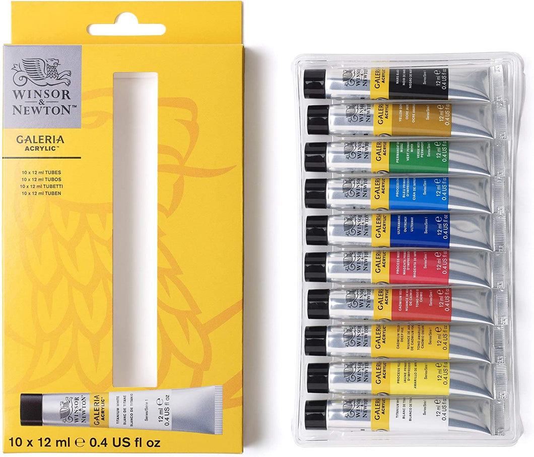 WINSOR & NEWTON - Fine Art Galeria Set de Pintura Acrílicas CAJA GOLPEADA DESCUENTO