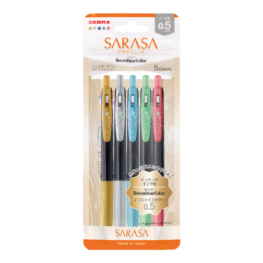 Zebra Sarasa Clip Gel Retractable Pen Sets - Set de 5 - 0.5mm - Decoshine