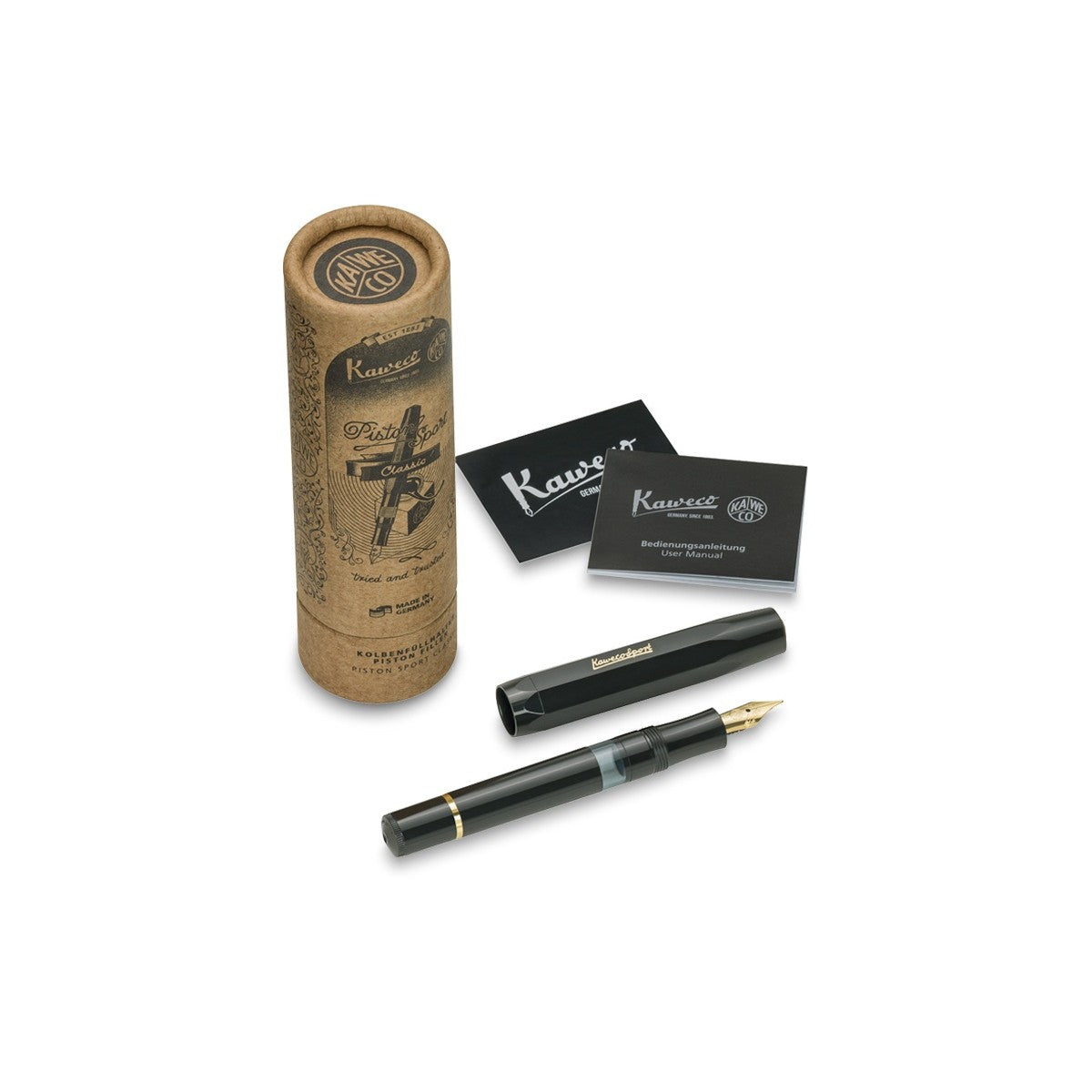 Kaweco PISTON Sport Fountain Pen - Black/Gold