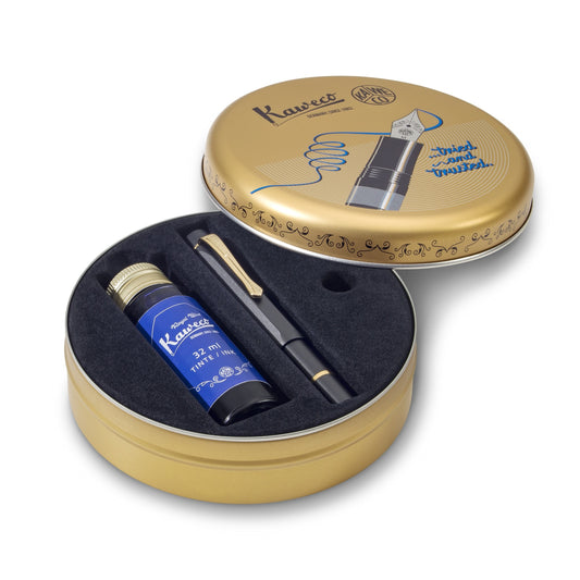 Kaweco PISTON Sport AL Starter Set - Black/Gold