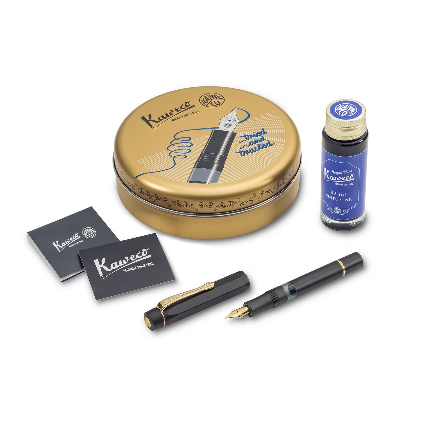 Kaweco PISTON Sport AL Starter Set - Black/Gold