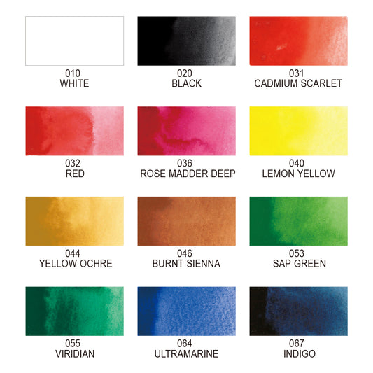 KURETAKE ZIG - Gansai Tambi Watercolor Sets - 12 Colores