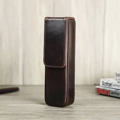 Leather 2-Pens Case Holder - Estuche Cuero para bolígrafos