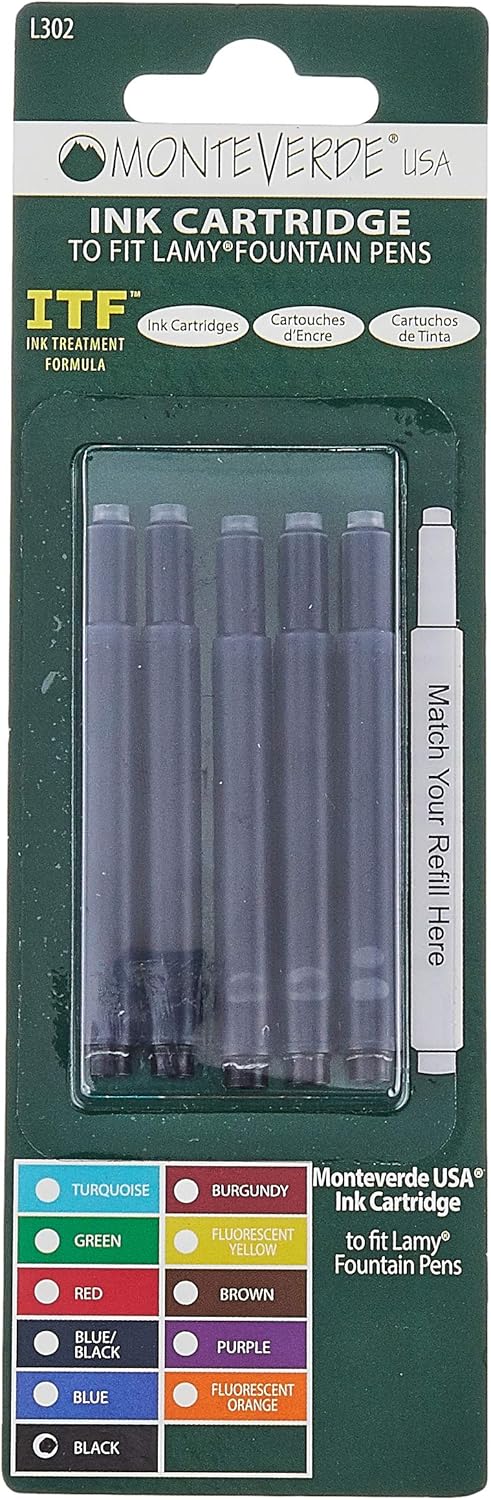 Monteverde USA® Cartridge To Fit Lamy® Cartuchos de Tinta - Black