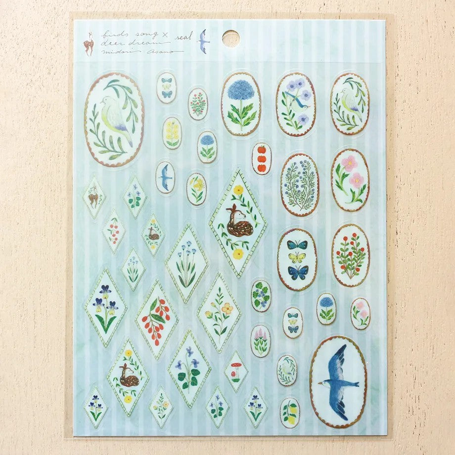 Midori Asano - Seal Birds song x Deer Dream Sticker Sheet