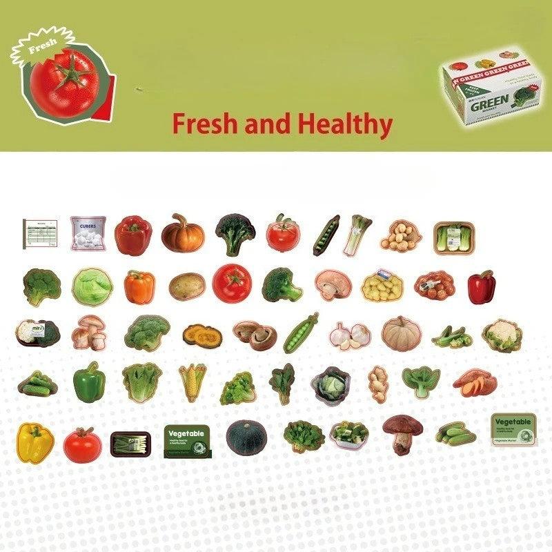 Stickers -  Mini Calcomanías Caja de Mercado - 50 piezas