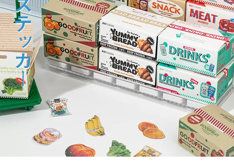 Stickers -  Mini Calcomanías Caja de Mercado - 50 piezas