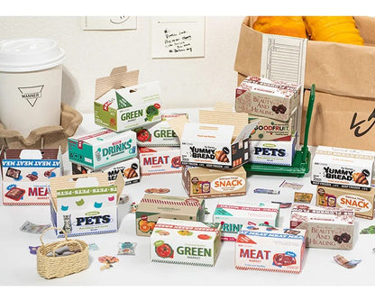 Stickers -  Mini Calcomanías Caja de Mercado - 50 piezas