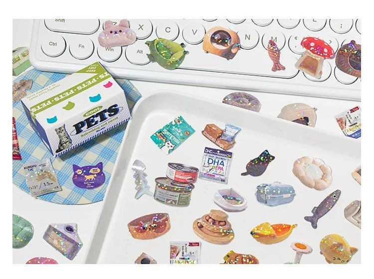 Stickers -  Mini Calcomanías Caja de Mercado - 50 piezas