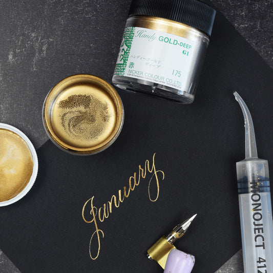 NICKER COLOUR - Metallic Powder Poster Color - GOLD DEEP - 40ml.