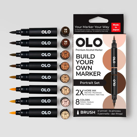 Olo Marker - Portrait Brush Set - 8 piezas