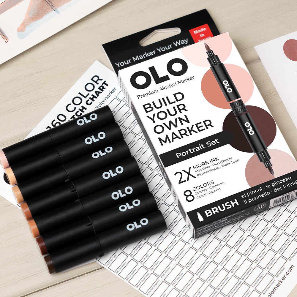 Olo Marker - Portrait Brush Set - 8 piezas