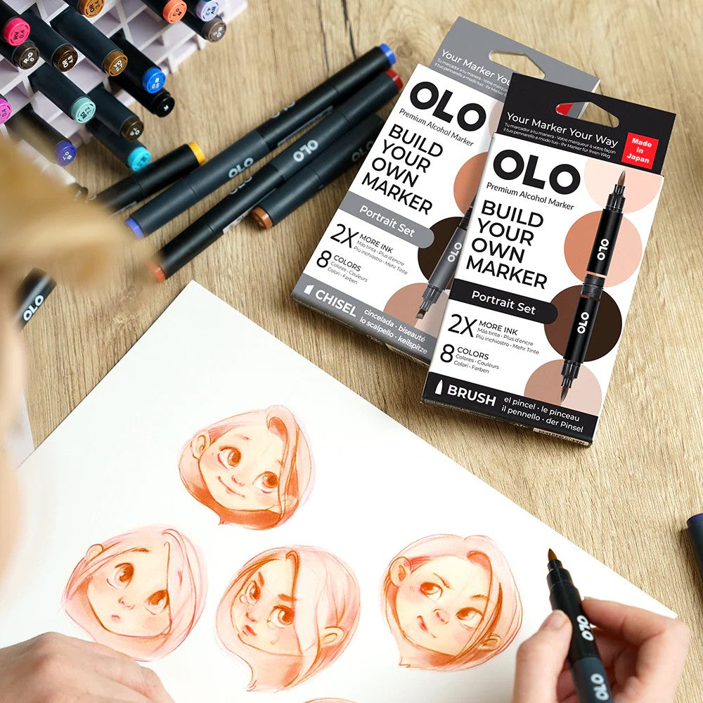 Olo Marker - Portrait Brush Set - 8 piezas