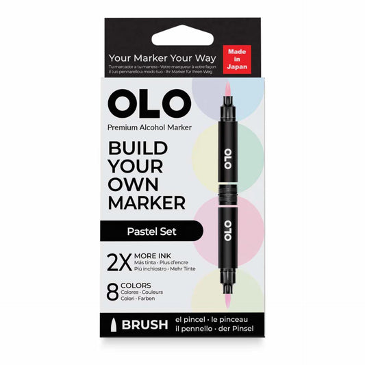 Olo Marker - Brush Pastel - Set 8 unidades