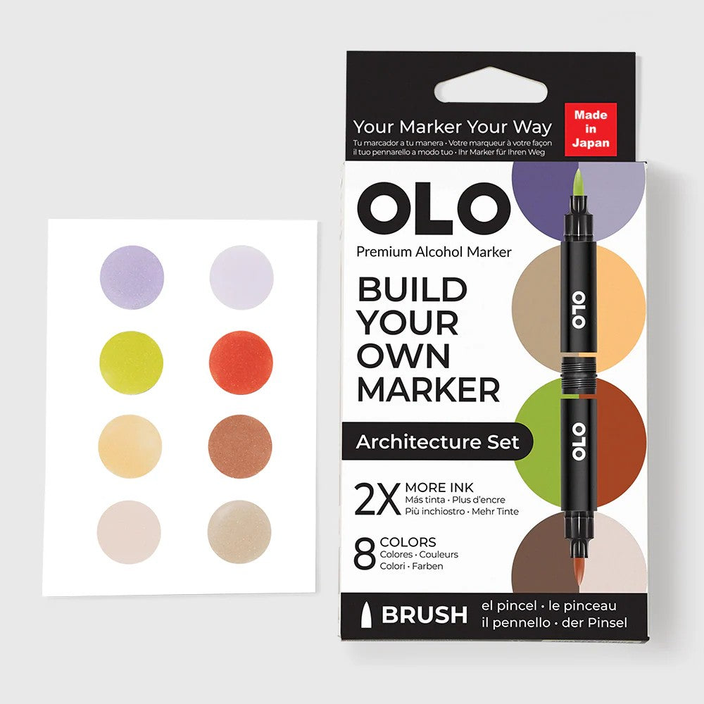 Olo Marker - Brush Architecture Set 8 unidades