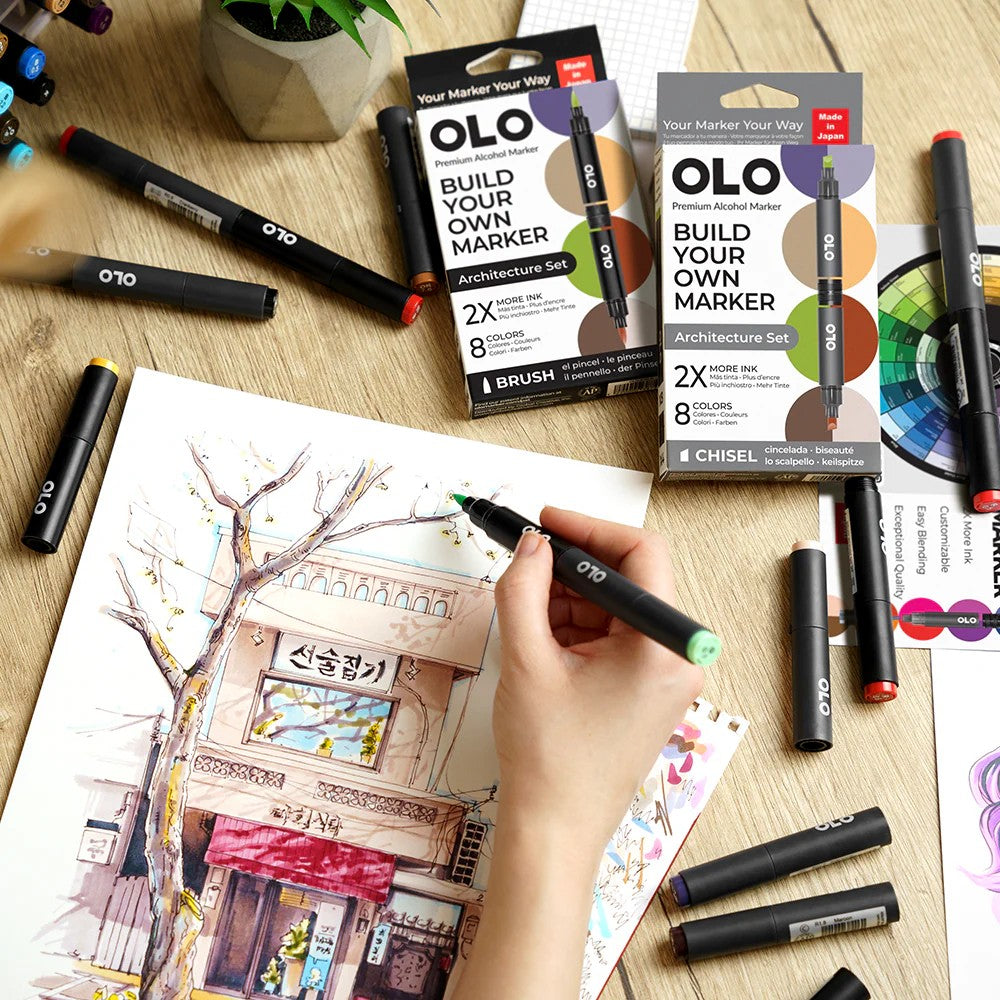 Olo Marker - Brush Architecture Set 8 unidades