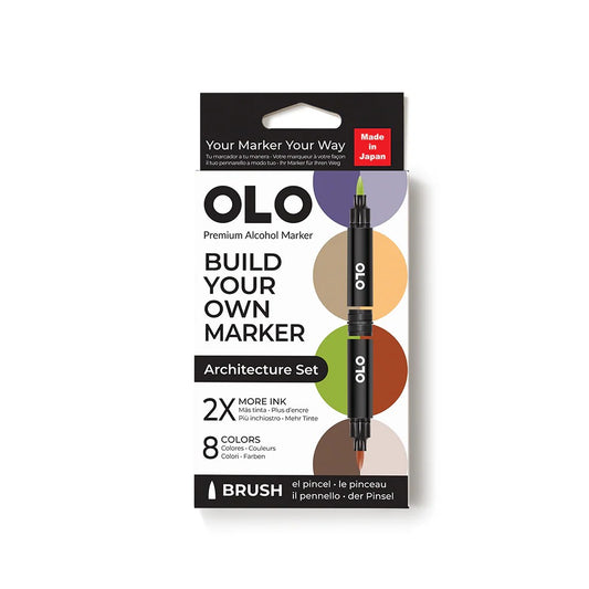 Olo Marker - Brush Architecture Set 8 unidades