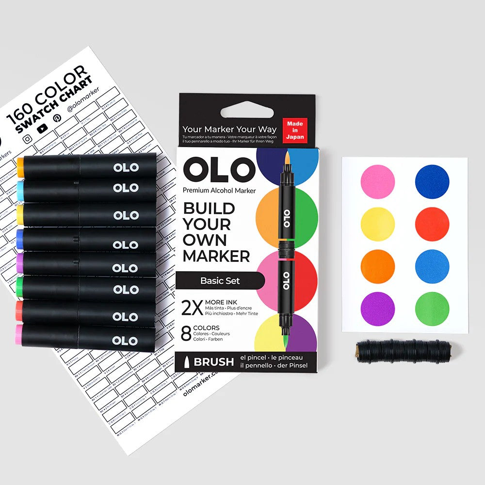 Olo Marker - Brush Basic Set 8 unidades