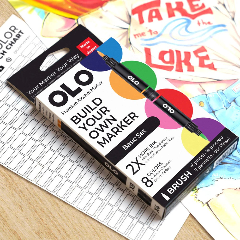 Olo Marker - Brush Basic Set 8 unidades