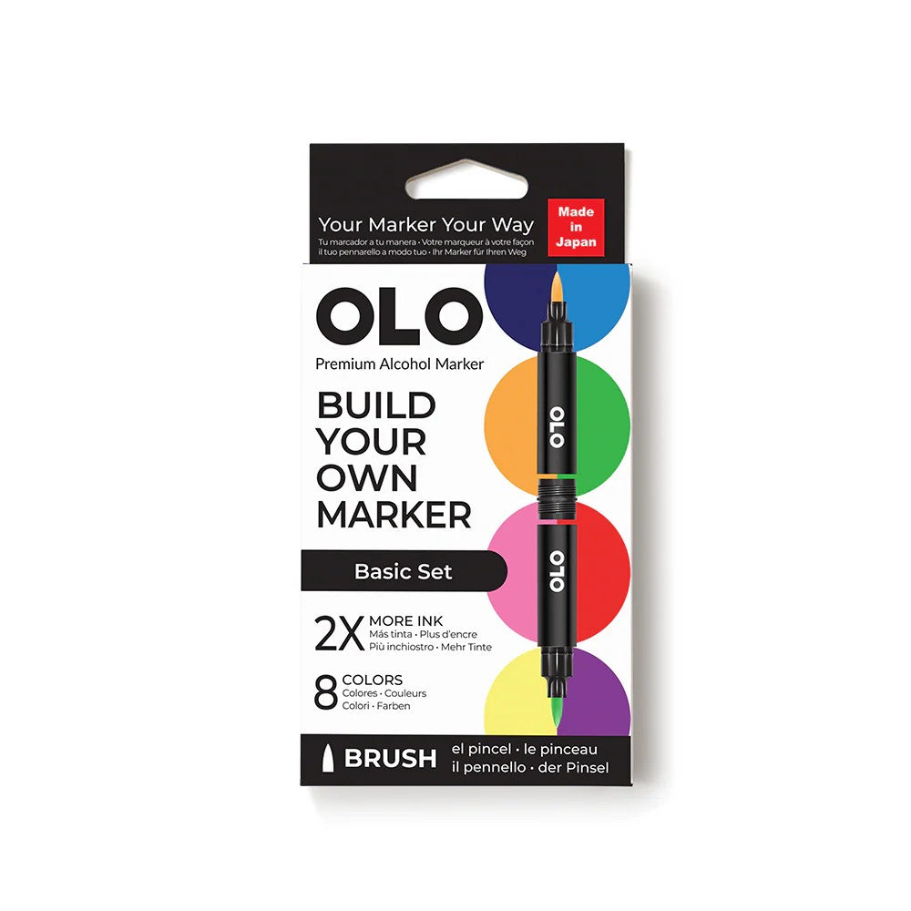 Olo Marker - Brush Basic Set 8 unidades