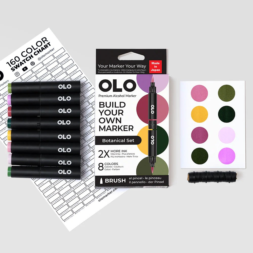 Olo Marker - Brush Botanical Set 8 unidades