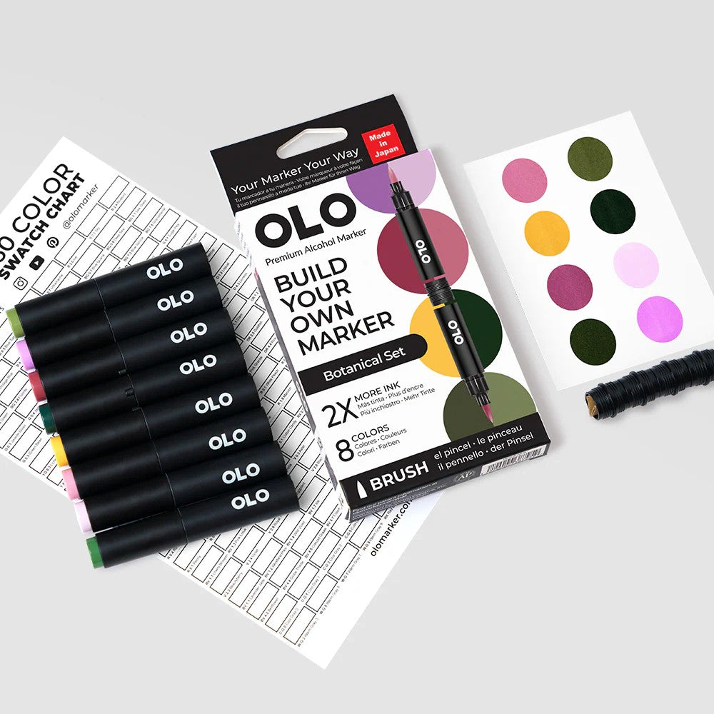 Olo Marker - Brush Botanical Set 8 unidades