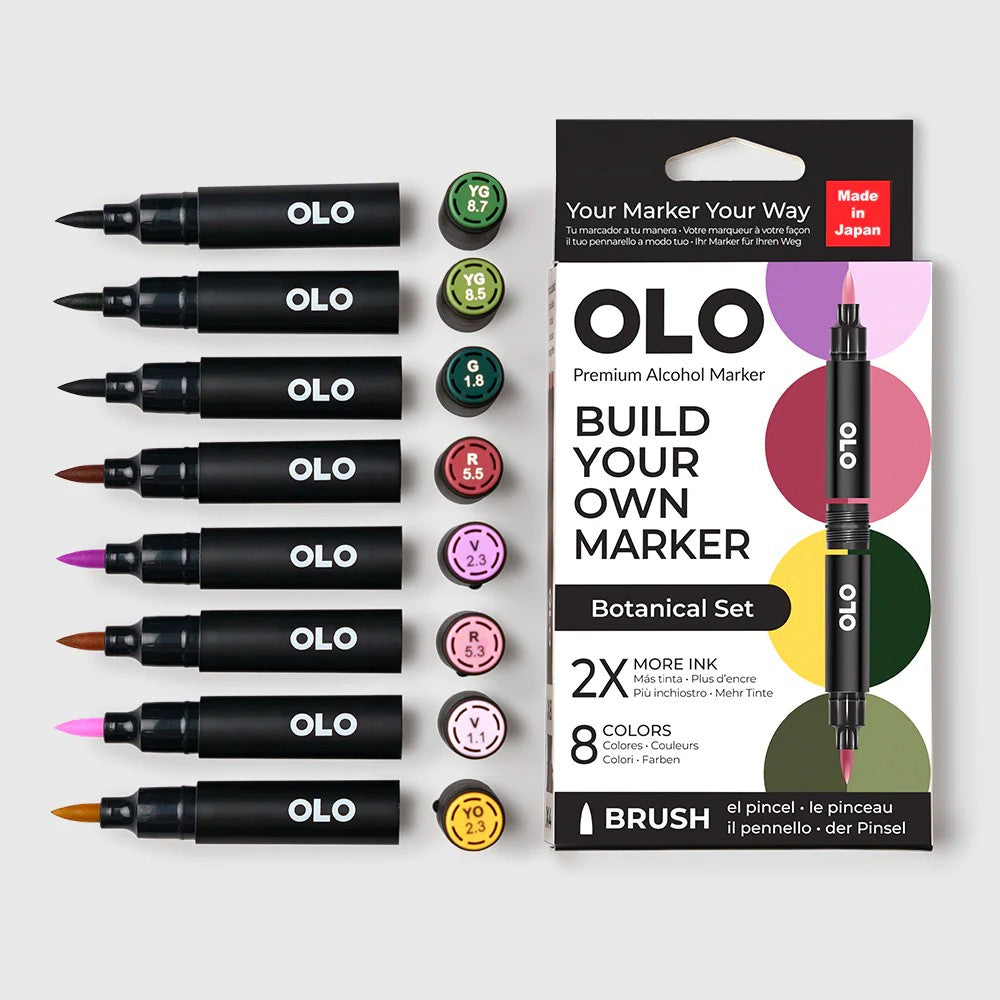 Olo Marker - Brush Botanical Set 8 unidades