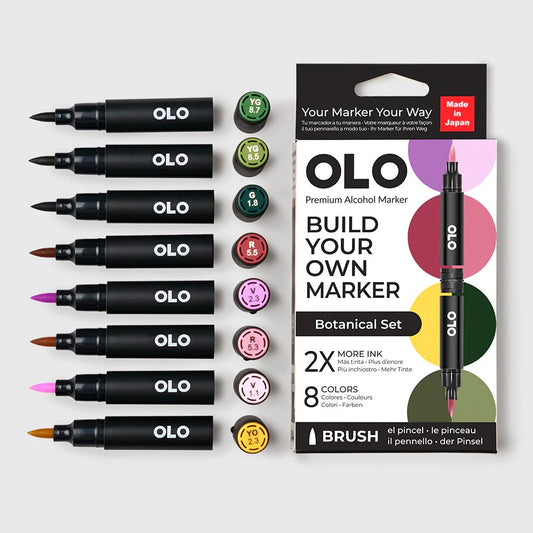 Olo Marker - Brush Botanical Set 8 unidades