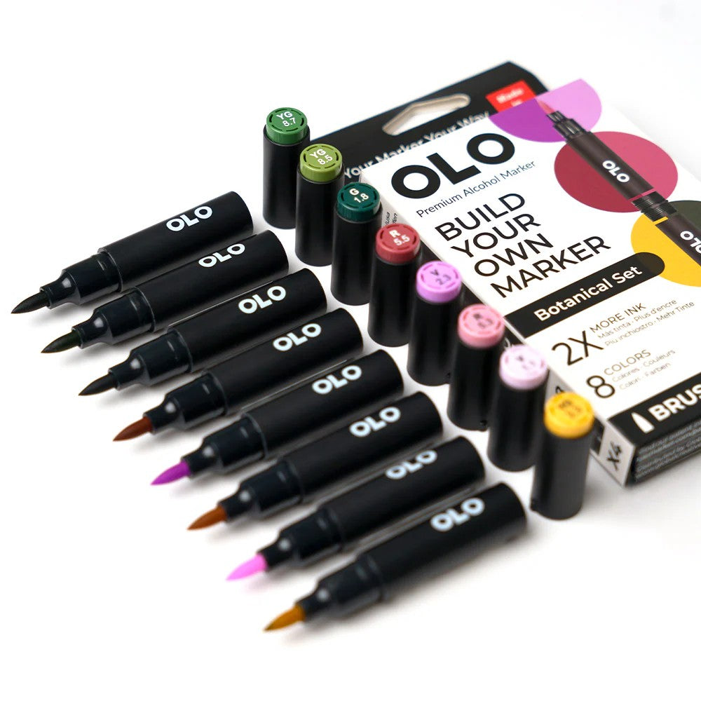 Olo Marker - Brush Botanical Set 8 unidades