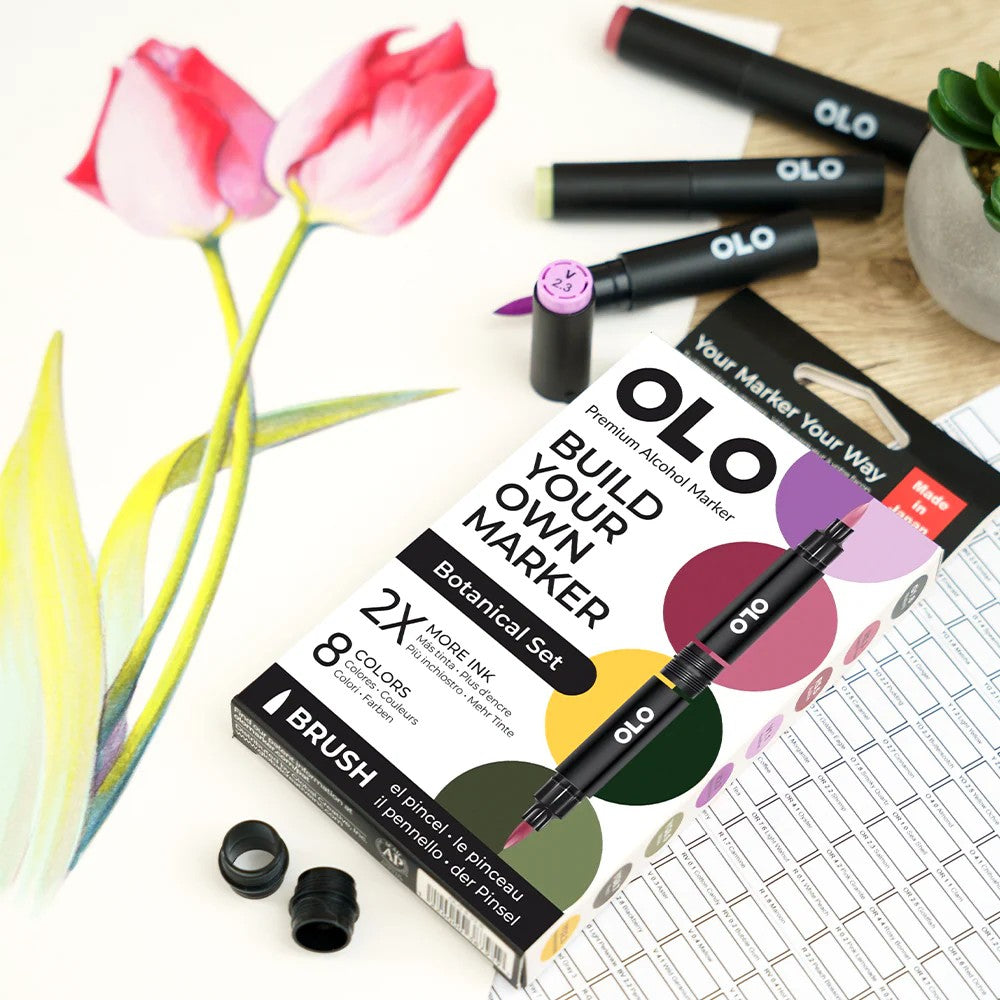 Olo Marker - Brush Botanical Set 8 unidades