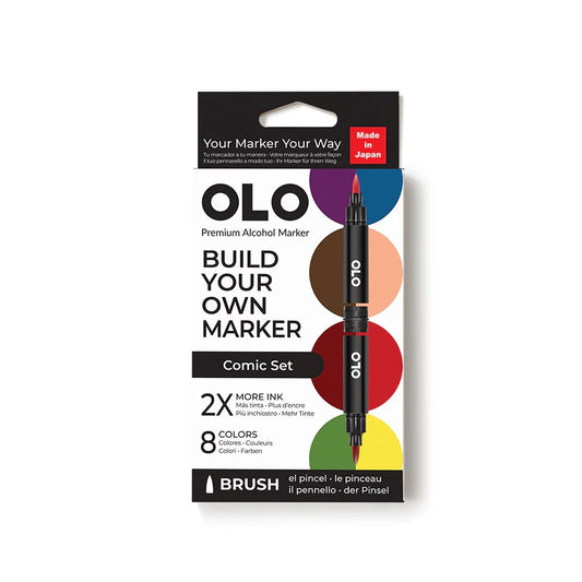 Olo Marker - Brush Comic Set 8 unidades