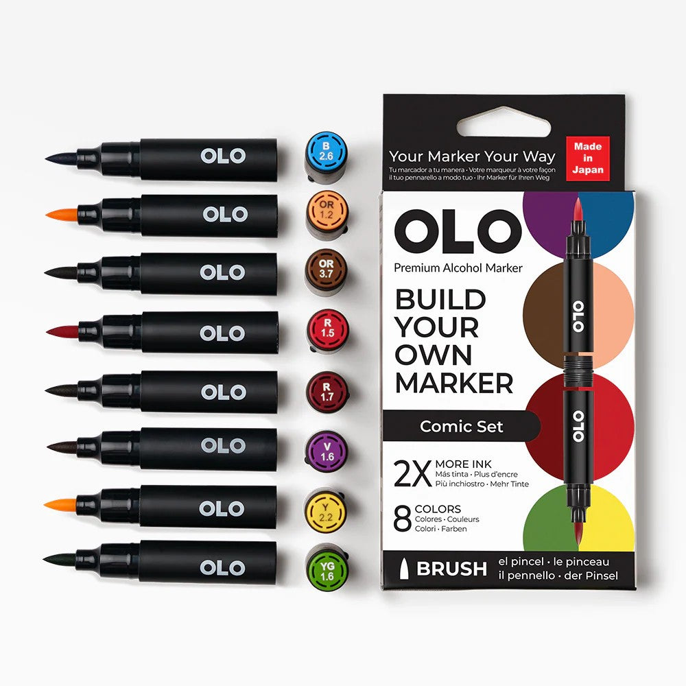 Olo Marker - Brush Comic Set 8 unidades