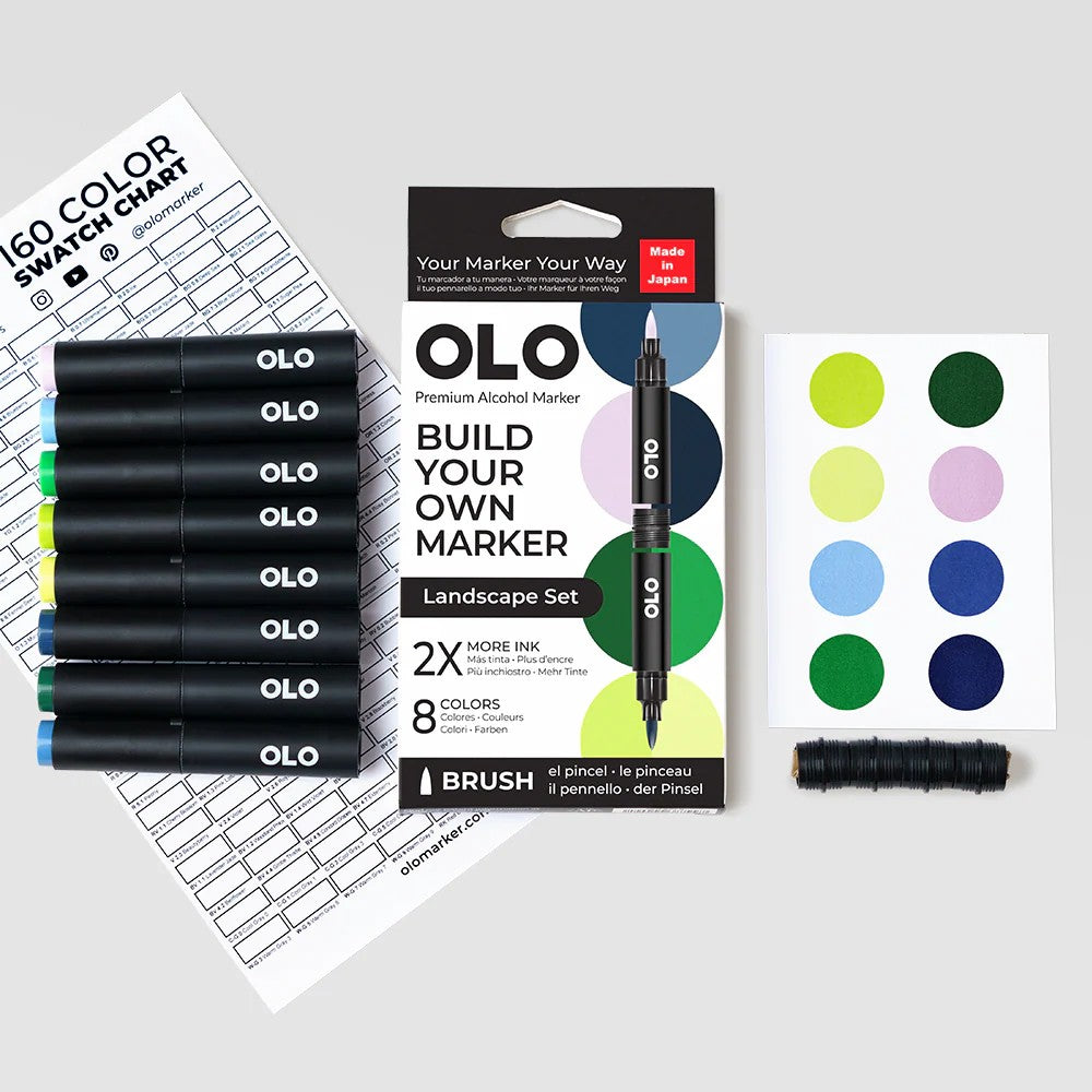 Olo Marker - Brush Landscape Set 8 unidades