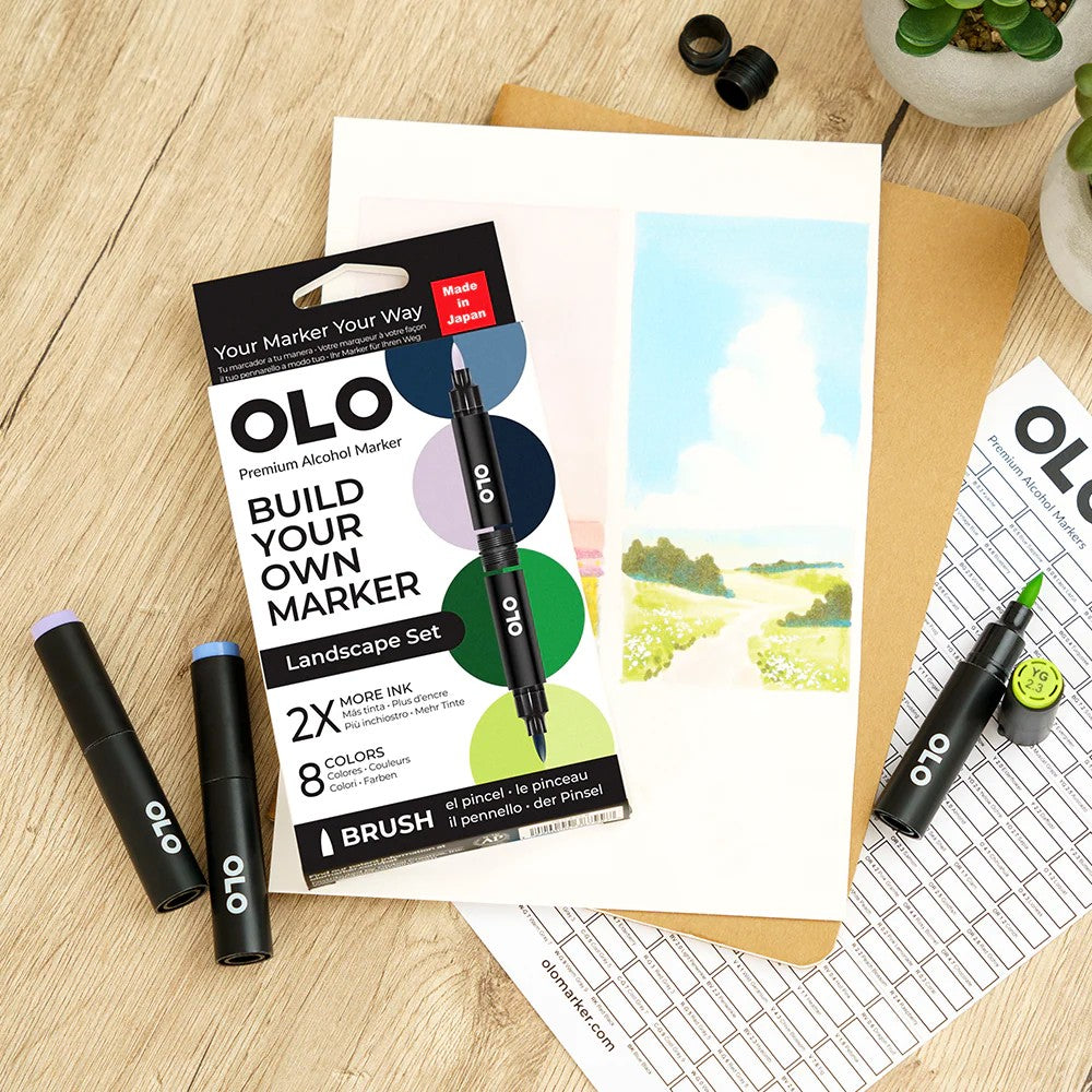 Olo Marker - Brush Landscape Set 8 unidades