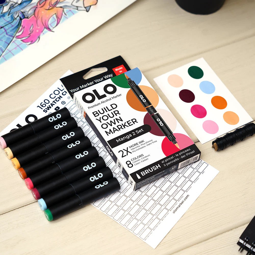Olo Marker - Brush Manga 2 (Cover de Manga) - Set 8 unidades