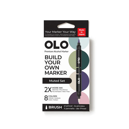 Olo Marker - Brush Muted Set 8 unidades