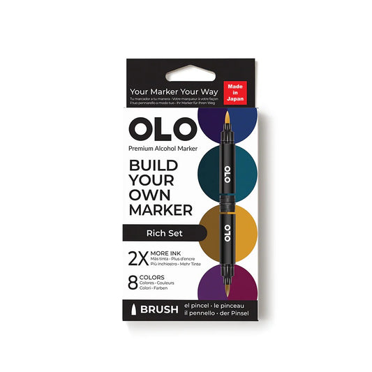 Olo Marker - Brush Rich Set 8 unidades