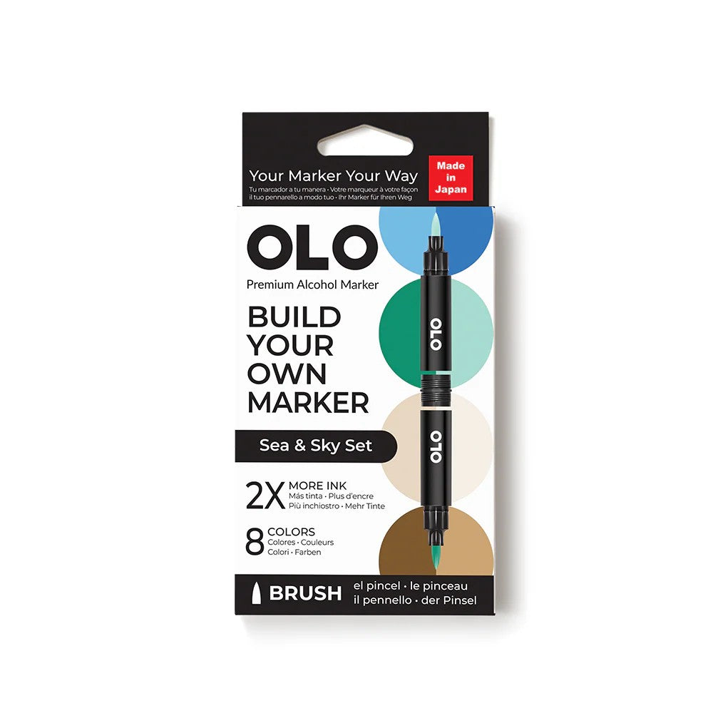 Olo Marker - Brush Sea & Sky Set 8 unidades