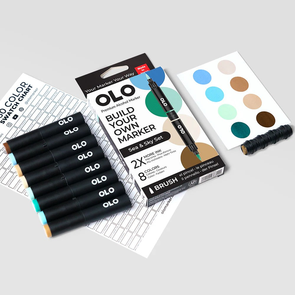 Olo Marker - Brush Sea & Sky Set 8 unidades