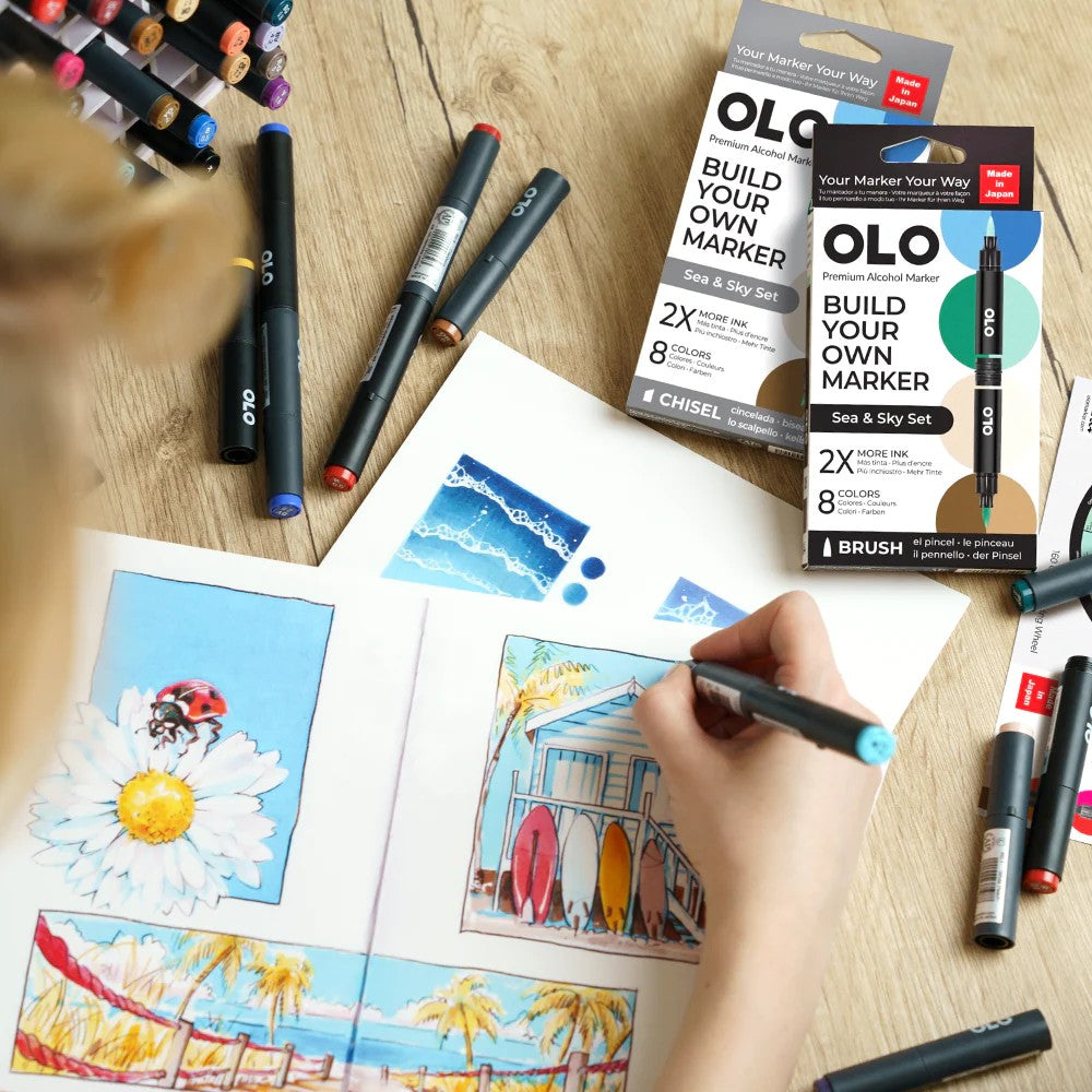 Olo Marker - Brush Sea & Sky Set 8 unidades