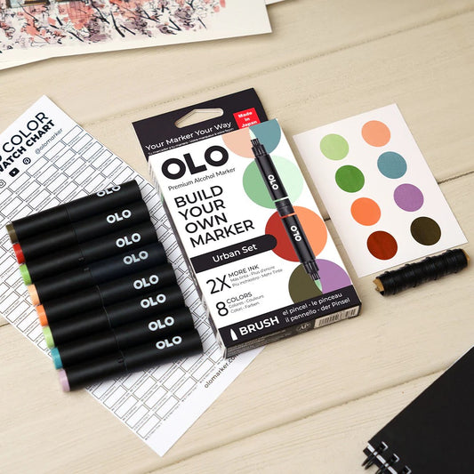 Olo Marker - Brush Urban Set 8 unidades
