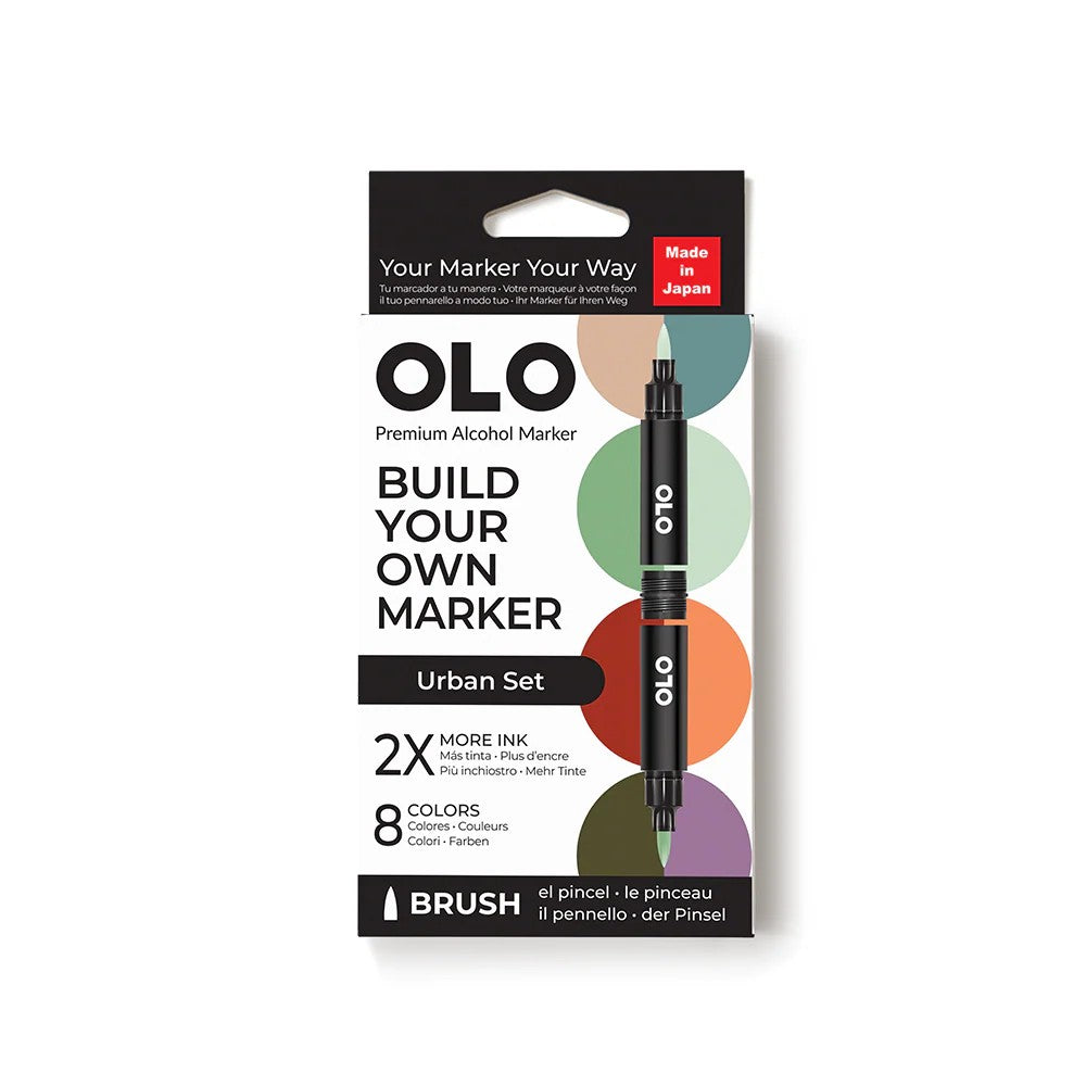 Olo Marker - Brush Urban Set 8 unidades