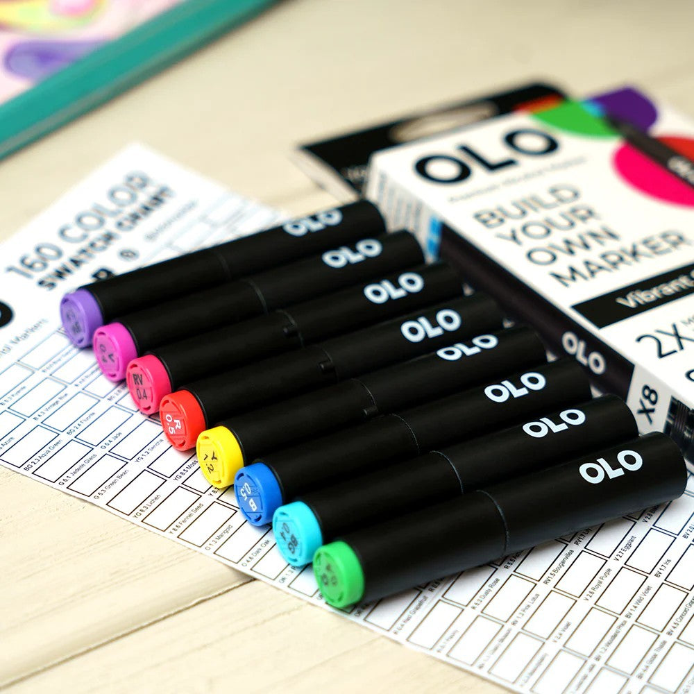 Olo Marker - Brush Vibrant Set 8 unidades
