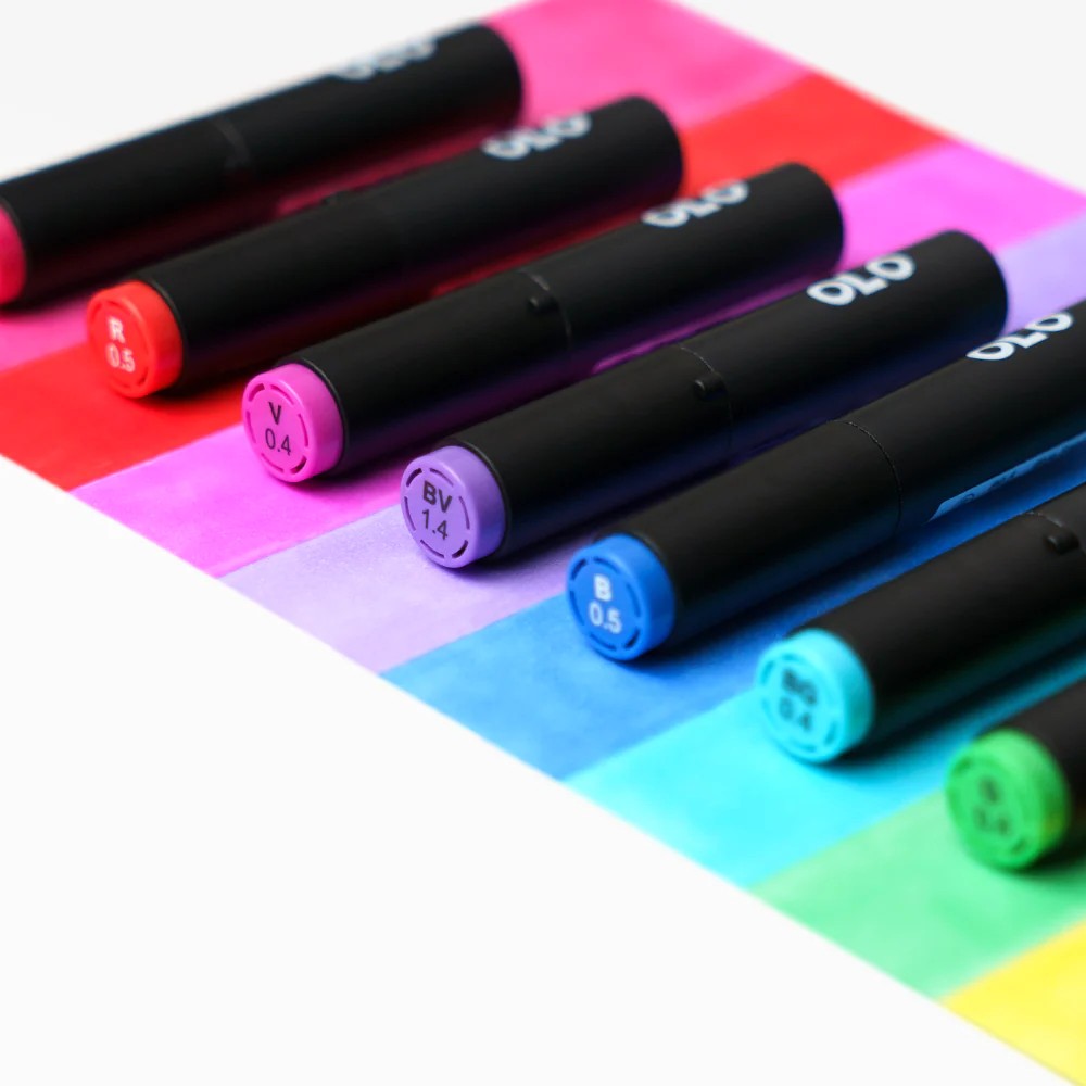 Olo Marker - Brush Vibrant Set 8 unidades