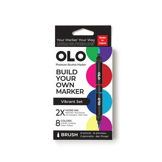 Olo Marker - Brush Vibrant Set 8 unidades