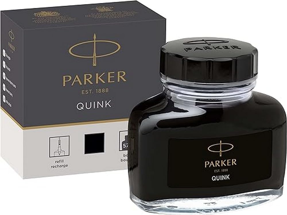 PARKER - Quink Ink Bottle (Negro)  - Botella de 50 ml.