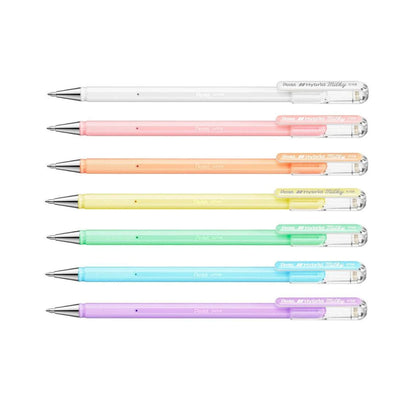 PENTEL - Bolígrafos Hybrid Milky (0.8mm)