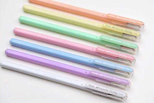 PENTEL - Bolígrafos Hybrid Milky (0.8mm)