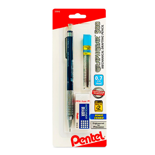 Pentel - Graphgear 500 Lapiz Mecanico Portaminas Set - 0.7mm